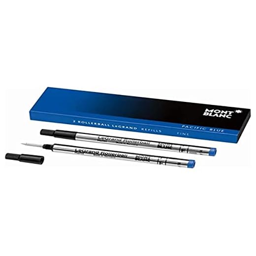 Montblanc Kulspetspenna Minen Royal Blue 124502 – blå påfyllningspenna för mästerverk LeGrand Fine – 2 x Montblanc Refill Rollerball F