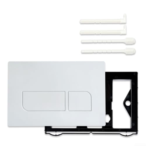 Botón de lavado para Geberit 01 20 30 50 Up300 Up320 Doble descarga inodoro pulsador de plástico ABS resistente en color negro fácil montaje incluye soporte y tornillos para baño sanitario (blanco)