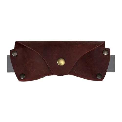 Image of Leather Glasses Case for Men - Vintage Rustic Belt Eyeglass Holder