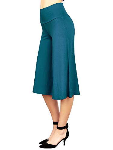 Made By Johnny MBJ WB876 Womens Knit Culottes Pants S Teal