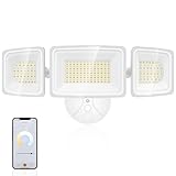 Onforu 100W Smart LED Security Flood Lights Outdoor, 9000LM Brightness Adjustable, WiFi Alexa Flood Light APP Control Tunable 2700K-6500K, Exterior Floodlight with 3 Adjustable Heads for Yard Garage