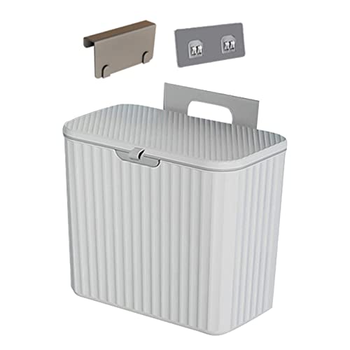 Fonowx Pattumiera sotto Il lavandino Contenitore Compatto per immondizia Riciclaggio Bidone della Spazzatura con Gancio Secchio per Compost da Interno, Grigio 7L