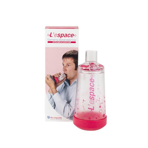 Air Liquide Healthcare, L'ESPACE, Camera Distanziatrice con Boccaglio, Distanziatore per Inalatori, Adatto al Trattamento dell'Asma, per Pazienti Cooperanti (oltre i 6 Anni), Compatibilità Universale