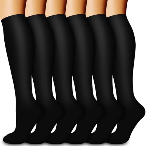 Image of Compression Socks for Women & Men Circulation (6 Pairs) 15-20 mmHg is Best Support for Athletic Running,Nurse