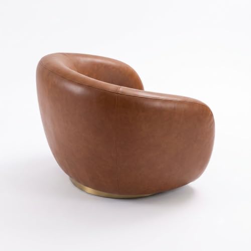 Image of Kingsman Furnitures Brok Swivel Luxury Accent Arm Chair 360 Degree Rotatable Sofa for Home | Bedroom, Living & Drawing Room | Ultra Soft and Comfortable for Lounge (Caramel, Non-Swivel)