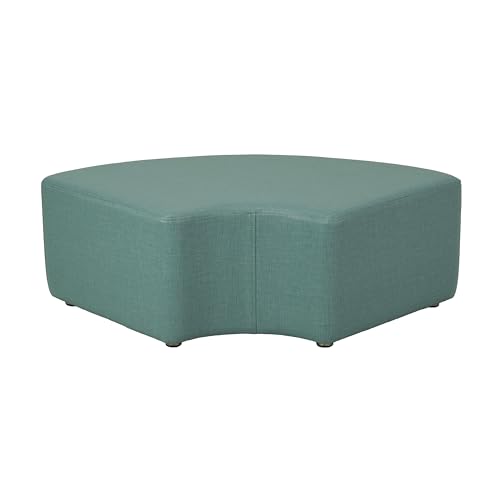 FDP Pro Series Quarter Circle Accent Ottoman (12" Height) Hand Upholstered Commercial Furniture for Hotel Lobby, Office, Restaurant, Home Collaborative and Configurable Seating - Sky Blue Crosshatch