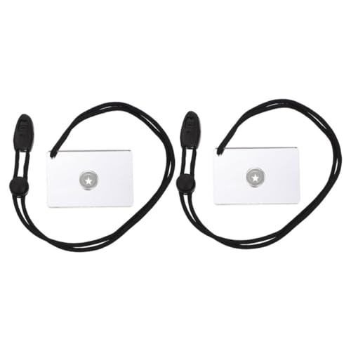 Hemoton 2Pcs Survival Mirror Outdoor Reflective Mirror for Camping Hiking and Emergency Use Lightweight Design with Lanyard for Easy Carrying and Direction