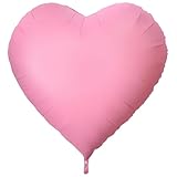 63 Inch Giant Pink Heart Foil Balloon - Jumbo Extra Large Love Mylar Foil Heart Balloons for Valentine's Day, Proposal, Wedding, Anniversary Party Backdrop Décor