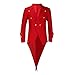Mens Vintage Tailcoat Jacket Fancy Cool Cosplay Costume Robe Long-Sleeved Costume Cosplay Swallow-Tailed Coat Tuxedo Red