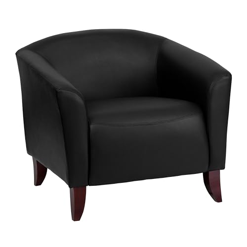 Sleek Black LeatherSoft Reception Chair