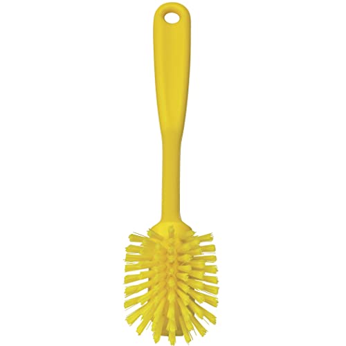 Image of Remco 2 25 /64 in W Dish Brush, Medium, 8 in L Handle, 3 1 /8 in L Brush, Yellow, Plastic 42376-1 Each