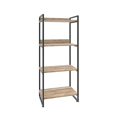 Estante Multiuso 4 Prateleiras 146x60cm Estilo Industrial, Compace, Kuadra, Carvalho/Est.Preta