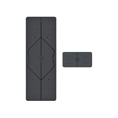 LIFORME Original Yoga Mat Yoga Pad Bundle Pack Patented Alignment System Eco-Friendly Non-Slip Warrior-Grip Made with Natural Rubber