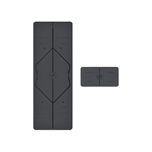 LIFORME Original Yoga Mat Yoga Pad Bundle Pack Patented Alignment System Eco-Friendly Non-Slip Warrior-Grip Made with Natural Rubber