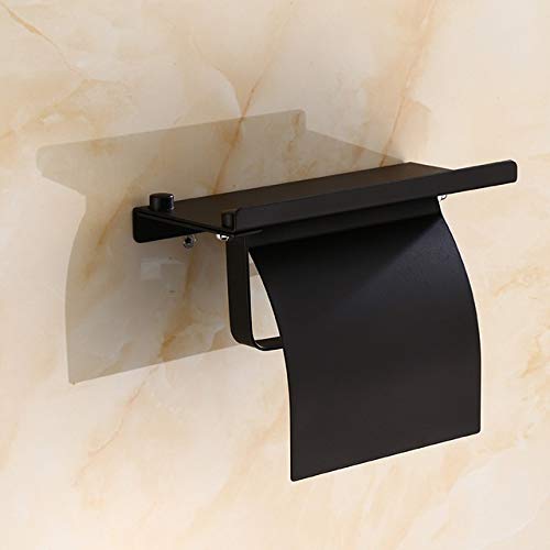 FFOCCO Concise Porta Carta igienica per Montaggio a Parete Bagno Portarotolo in Acciaio Inox a 4 Colori con mensola per Telefono (Colore : Argento) Present