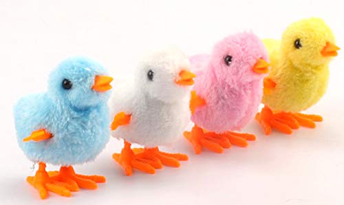 LSUO BAOFU 4 Polluelos Decorativos, Pascua de Polluelos en el Huevo, decoración de Pascua Pollitos Mini Pollitos de Pascua Chenille Polluelos Saltar Pollo de Peluche de Pollo decoración para niños
