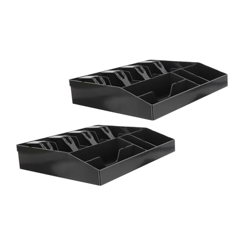 NUOLUX 2個キャッシュドロアーインサートトレイ 製 多仕切りコンパクト収納 スーパー 小売店用 現管理用現引き出しオーガナイザー