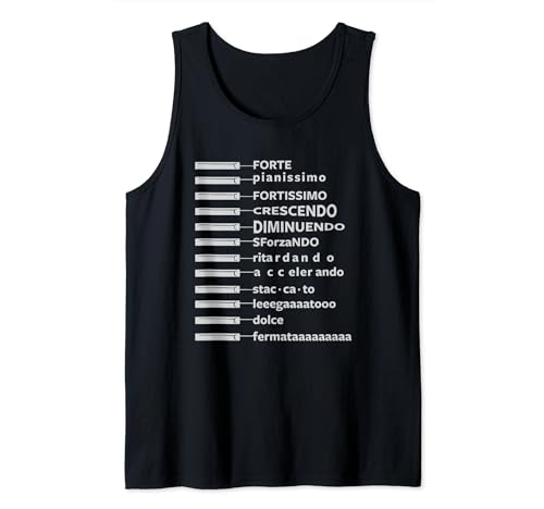 Música Dinámica Teoría Músicos Funny Piano Forte Camiseta sin Mangas