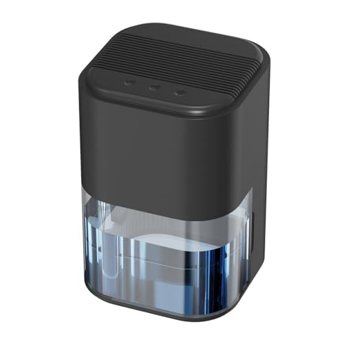 Deshumidificador Depósito de agua de 2 litros con apagado automático, luz LED de 7 colores, modos de sueño, silencioso, portátil, pequeño, deshumidificadores para el hogar, baño, dormitorio, caravana