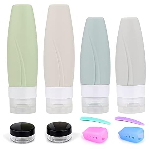 Onezebra Botellas de Viaje de Silicona a Prueba de Fugas Cover