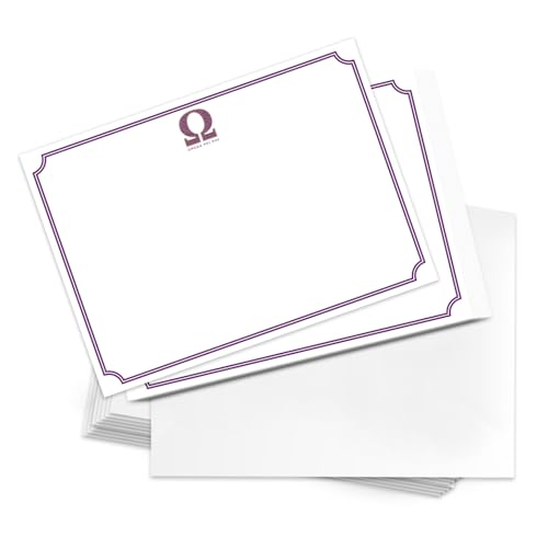 Image of Desert Cactus Omega Psi Phi 10 Pack Notecards OPP Omega Man Divine 9 Stationery Cardstock Includes Envelopes Memo Party Thank You (Notecard Design D)