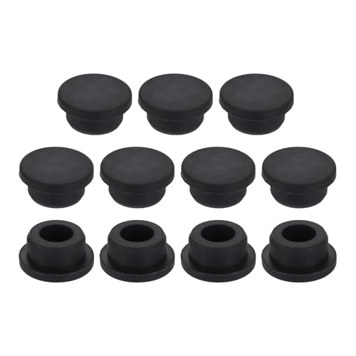 Image of uxcell 11Pcs Silicone Hole Plug, Waterproof Round Rubber Stoppers Bottle Seal Plugs Tube Pipe End Caps for 22mm /0.87 inch Hole for Bathtub Bottle, Black