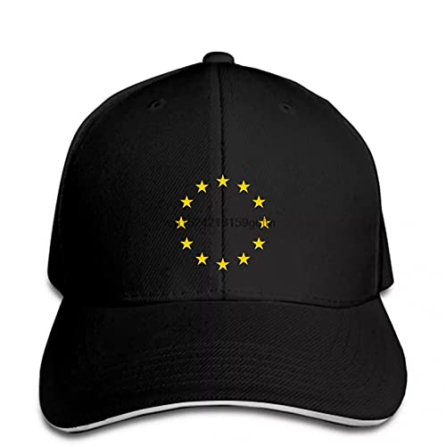 FOMBV Gorra de béisbol UE Unión Europea Logotipo Amarillo Bandera Fresca Gorra Snapback Azul Real Pico Ajustable Regalo de Gorra de Visera Deportes al Aire Libre Cover