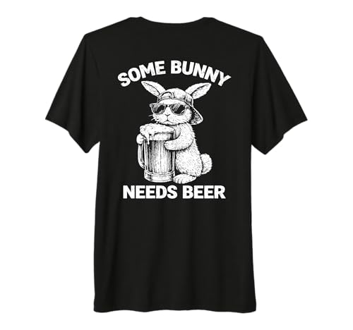 (On Back) Some Bunny Needs Beer Funny Easter Bunny Humor Premium Tri-Blend T-Shirt