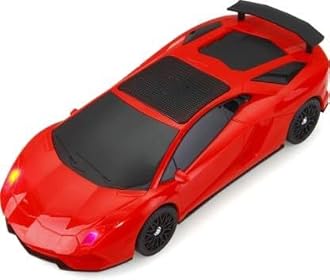 OTOOBEST Black Portable Wireless Bluetooth Car Speaker | Compact & Powerful Bluetooth Speaker for On-The-Go Audio (LAMBEROGHINI, Red)