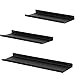 Stonebroo Negro Estantes de Pared Metálicos, Juego de 3 Estantes Flotantes, 42/40/40cm, para Sala de Estar, Cocina, Dormitorio, Baño, LBJ14B