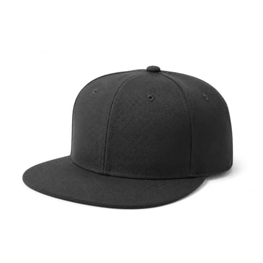 Urban Legacy Flat Bill Hat for Big Heads, Size 8 / XXL, Structured 6-Panel Baseball Cap, Black, Fitted Cap, Streetwear Style