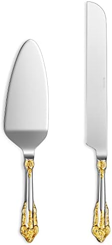 KEAWELL Gorgeous Wedding Cake Knife and Server Set, 18/10 Stainle...