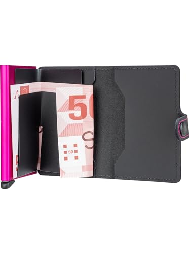 Secrid MINIWALLET MATTE BLACK & FUCHSIA3