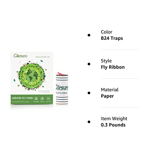 Garsum Fruit Fly Traps For Indoors/Outdoors, Fly Strips Indoor Sticky Hanging, Fly Paper Fly Tape, Fly Ribbon Fly Catcher For Inside Home 24 Traps #TOP7