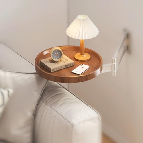 Table pliante murale et bureau compact réglable pour chambre et salon en noyer - 3