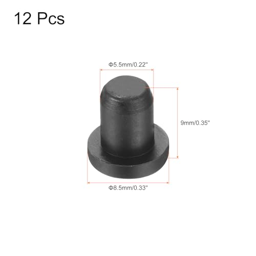 Image of uxcell High Temp Silicone Plug Mount Dia 5.5mm /0.22 inch t Shaped Rubber Stopper Hole Plugs for Powder Coating Plating Waterproof Plugs Sealing Plugs Black Pack of 12(OD 8.5mm)