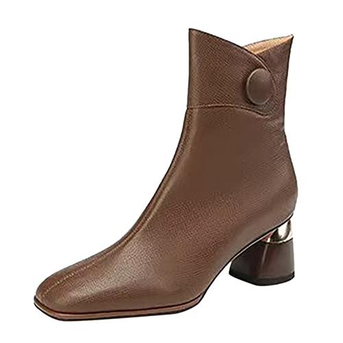 Bottines pour femmes avec talon carré confortable et bout pointu tendance