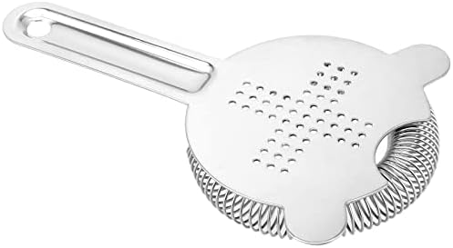 HOZEON 4 Pack 6.5 Inches Cocktail Strainer, Stainless Steel Bar Strainer Tool, 2 Prong Bartender Strainer for Bar Restaurant Home, Silver