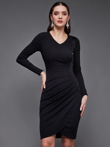 Image of Miss Chase Women's Sleeveless Collared Bodycon Above-Knee Polyester Dress