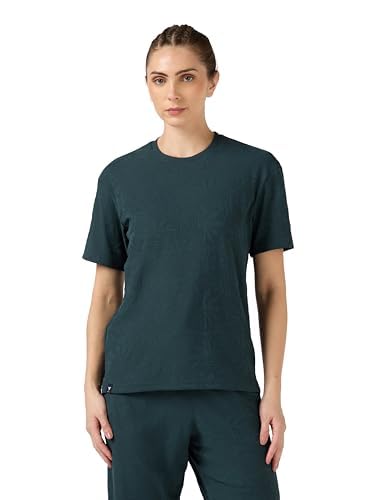 technosport Women's Textured T-Shirt with COTFLEX Round Neck Lightweight Breathable Soft Stretch Casual Travel Gym Workout Active Wear-picture-22