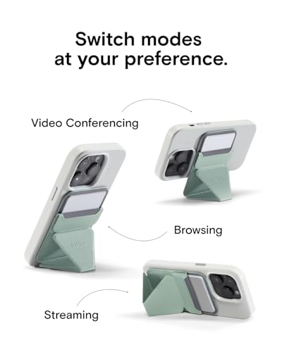 Image of MOFT Magnetic Wallet Stand Compatible with iPhone 16 /15 /14 /13 /12 Series, Angle Adjustment & Magnetic Compatible MOVAS Phone Stand,Seafoam