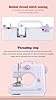Sewing Machine for Beginners, Portable Mini Small Sewing Machine with 50 Pcs Fabric and 32 Pcs Sewing Threads Kit, 12 Built-in Stitches 2 Speed with Foot Pedal