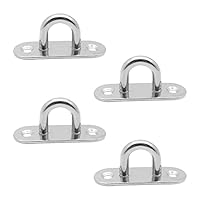 Edelstahl Augplatte, Wandöse Ösenplatte Mastplatte, Augplatte Edelstahl Decksplatte, Edelstahls Ösenplatten, Ösenplatte, Strapazierfähige U förmige Ösen,4 Stück
