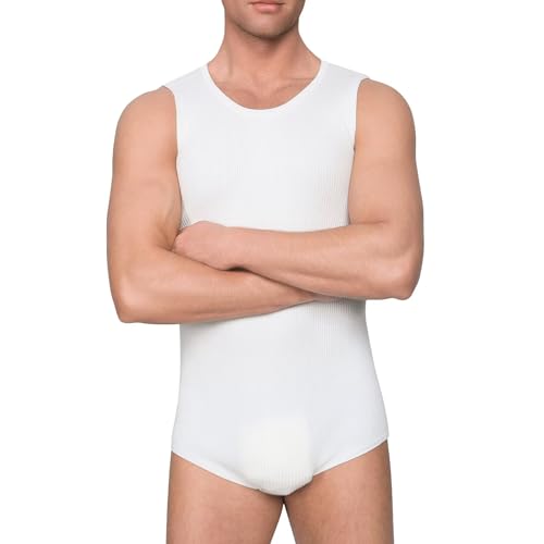 Mens Basic Onesie Sleeveless Crewneck Bodysuit Snap Crotch Romper2