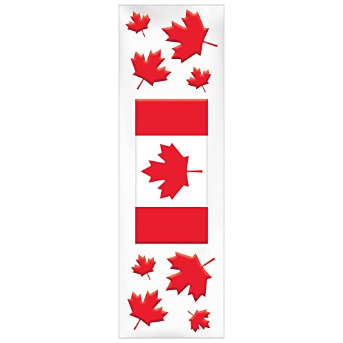 Autocollants en gel canadiens Amscan 244107 sticker vitre feuille érable