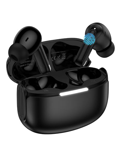 Wireless Earbuds, 5.4 Bluetooth Headphones for iPhone 17, Bluetooth Ear Buds with Bass Stereo Sound, Noise Cancelling, IP7 Waterproof in-Ear Earphones with Mic for iPhone 17e/16/15/Sansung Galaxy/iPad