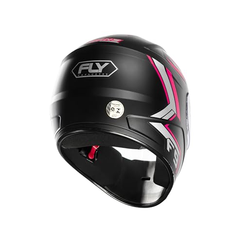 Capacete Moto Feminino Fechado Fly F-9 Hans Preto Fosco Rosa (58)