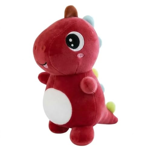 Image of Adorable Vibrant 30cm Red Dinosaur Plush Toy - Soft Stuffed Puffy Red Dino Toy & Cute Huggable Companion