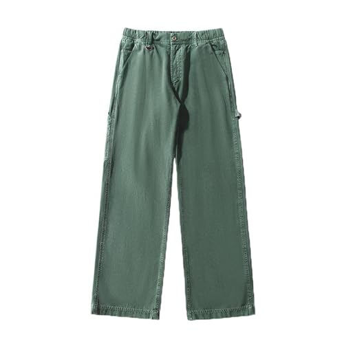 Men's Street Workwear Cropped Pants - Multi-Pocket Cuffed Loose Style Casual