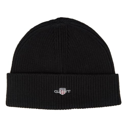GANT Unisex Kinder Shield Cotton Beanie Mütze, Black, Standard